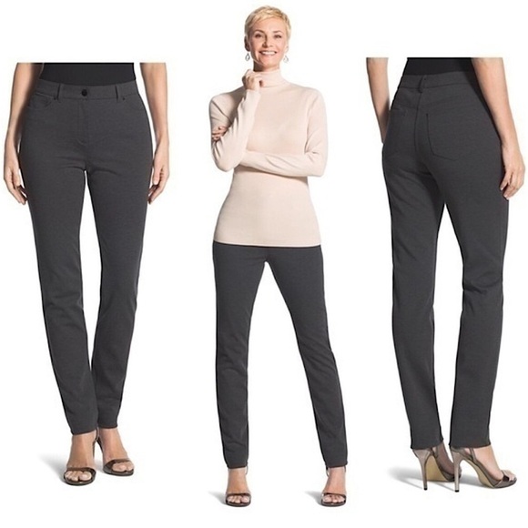 Chico’s Peyton So Slimming Stretch Pants Gray 2.5 / 14 Short - Picture 1 of 9
